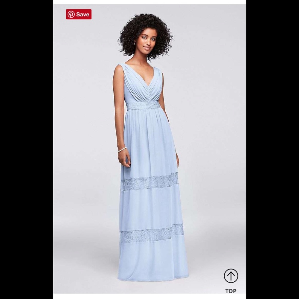 Ice blue chiffon maxi dress